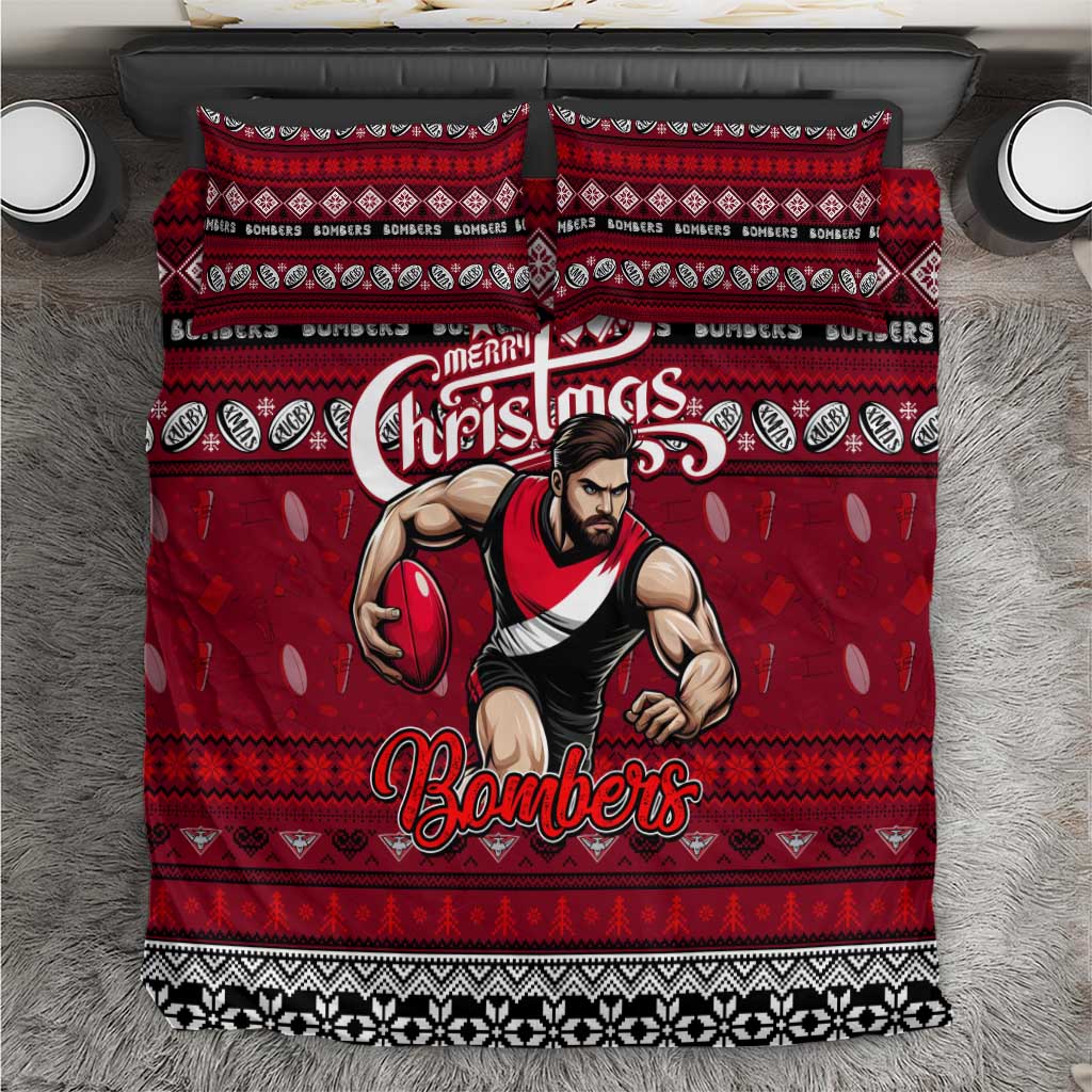 Bombers Football Xmas Bedding Set Australia AFL Mascot