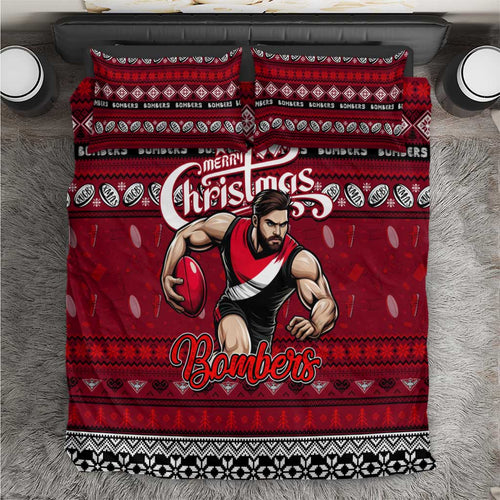Bombers Football Xmas Bedding Set Australia AFL Mascot