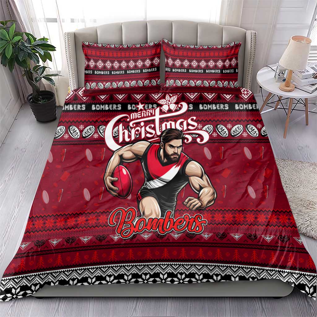 Bombers Football Xmas Bedding Set Australia AFL Mascot