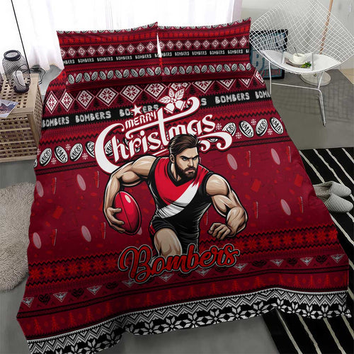 Bombers Football Xmas Bedding Set Australia AFL Mascot