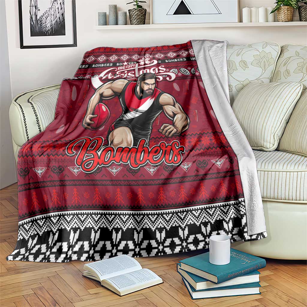 Bombers Football Xmas Blanket Australia AFL Mascot