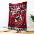 Bombers Football Xmas Blanket Australia AFL Mascot