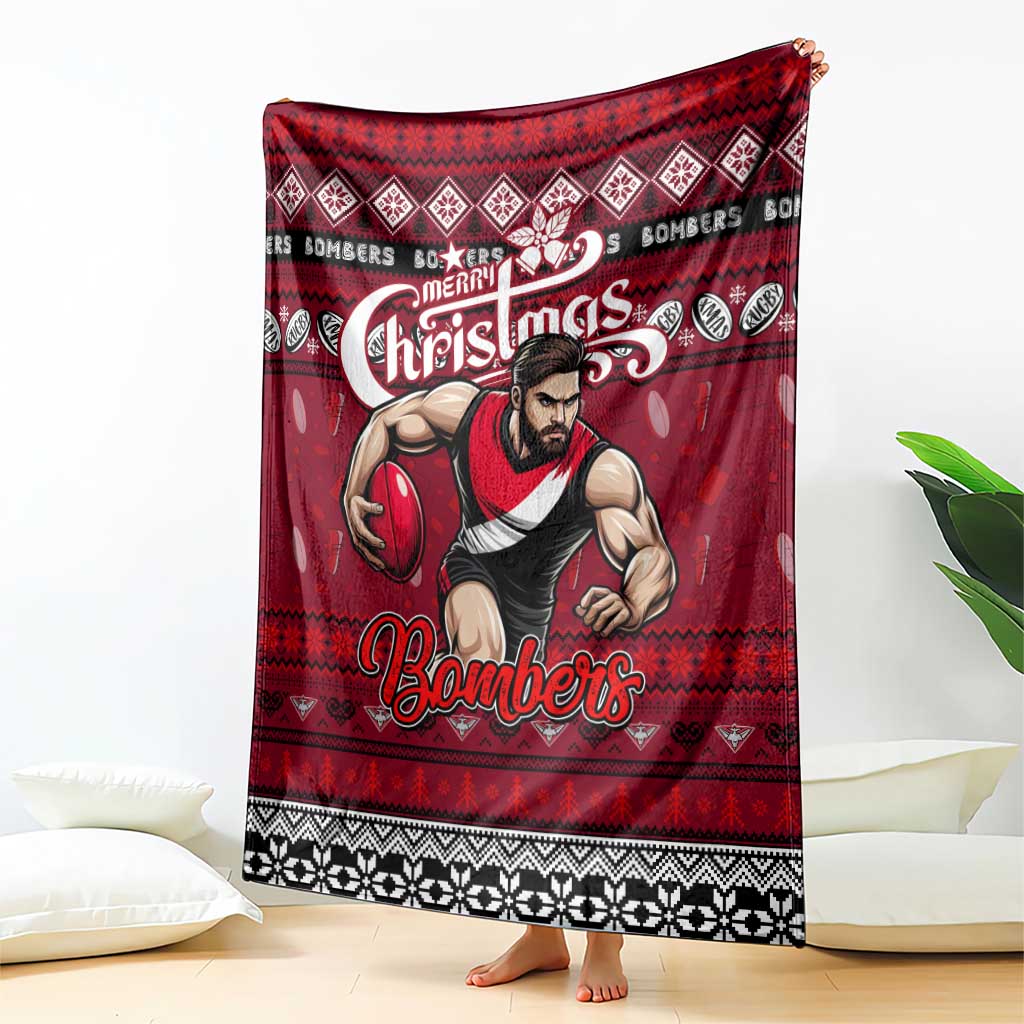 Bombers Football Xmas Blanket Australia AFL Mascot