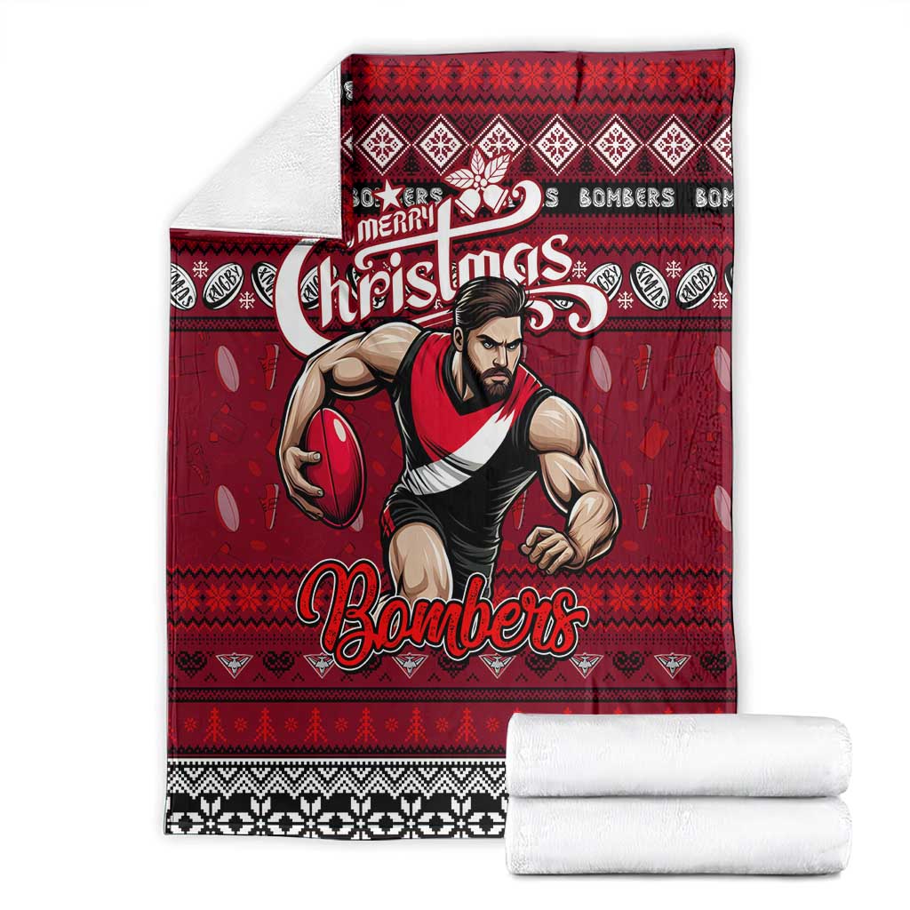 Bombers Football Xmas Blanket Australia AFL Mascot