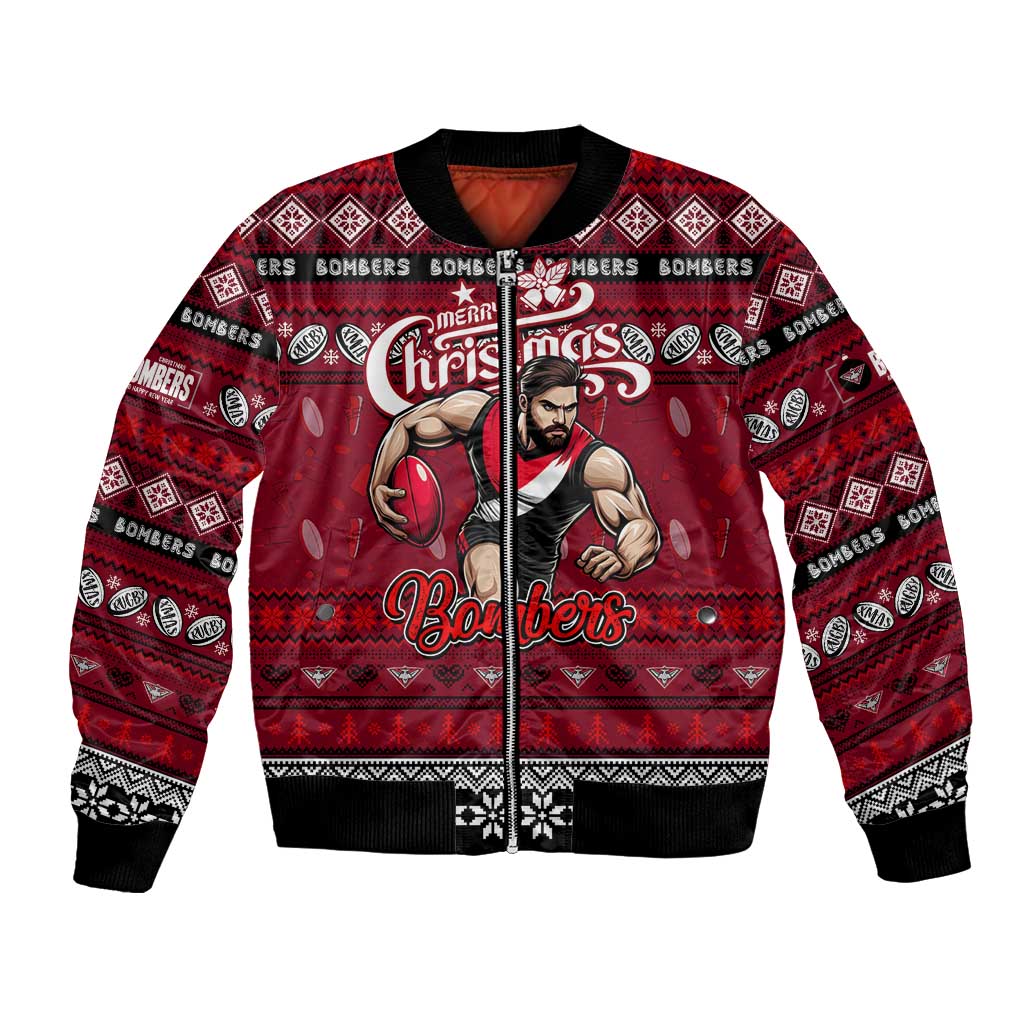 Personalized Bombers Rugby Xmas Bomber Jacket Australia AFL Mascot