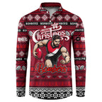 Personalized Bombers Rugby Xmas Button Sweatshirt Australia AFL Mascot