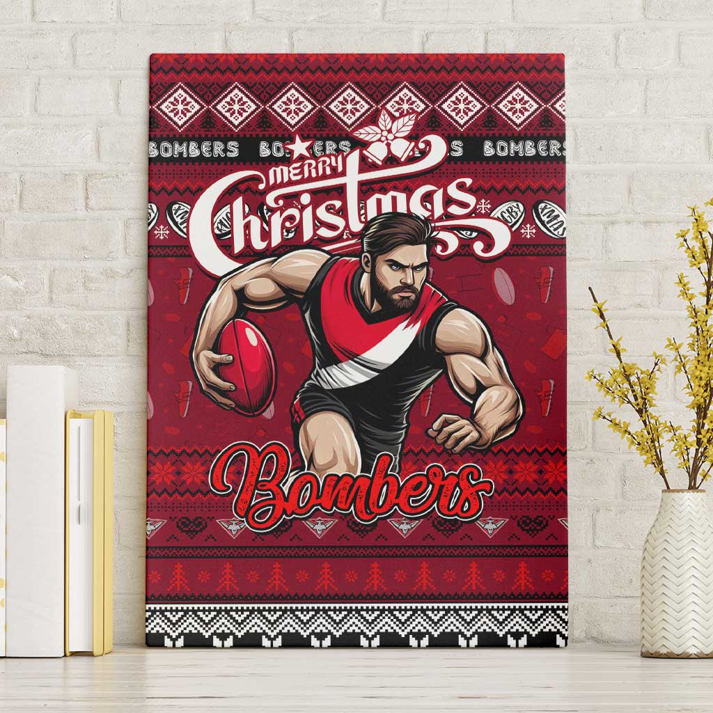 Bombers Football Xmas Canvas Wall Art Australia AFL Mascot