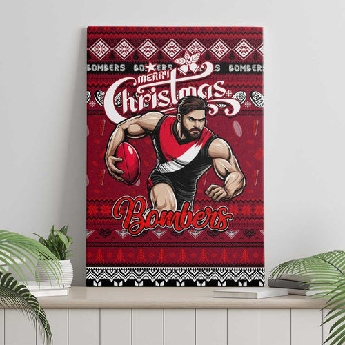 Bombers Football Xmas Canvas Wall Art Australia AFL Mascot