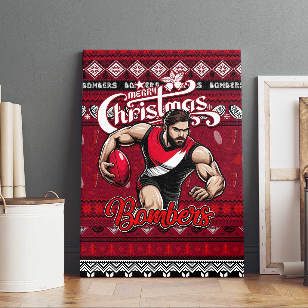 Bombers Football Xmas Canvas Wall Art Australia AFL Mascot