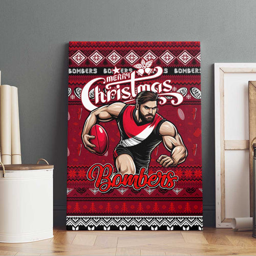 Bombers Football Xmas Canvas Wall Art Australia AFL Mascot