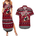 Personalized Bombers Rugby Xmas Couples Matching Summer Maxi Dress and Hawaiian Shirt Australia AFL Mascot