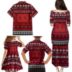 Personalized Bombers Rugby Xmas Family Matching Puletasi and Hawaiian Shirt Australia AFL Mascot