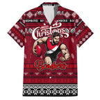 Personalized Bombers Rugby Xmas Family Matching Puletasi and Hawaiian Shirt Australia AFL Mascot