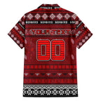 Personalized Bombers Rugby Xmas Family Matching Summer Maxi Dress and Hawaiian Shirt Australia AFL Mascot