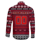 Personalized Bombers Rugby Xmas Family Matching Tank Maxi Dress and Hawaiian Shirt Australia AFL Mascot