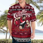 Personalized Bombers Rugby Xmas Hawaiian Shirt Australia AFL Mascot