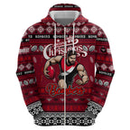 Personalized Bombers Rugby Xmas Hoodie Australia AFL Mascot