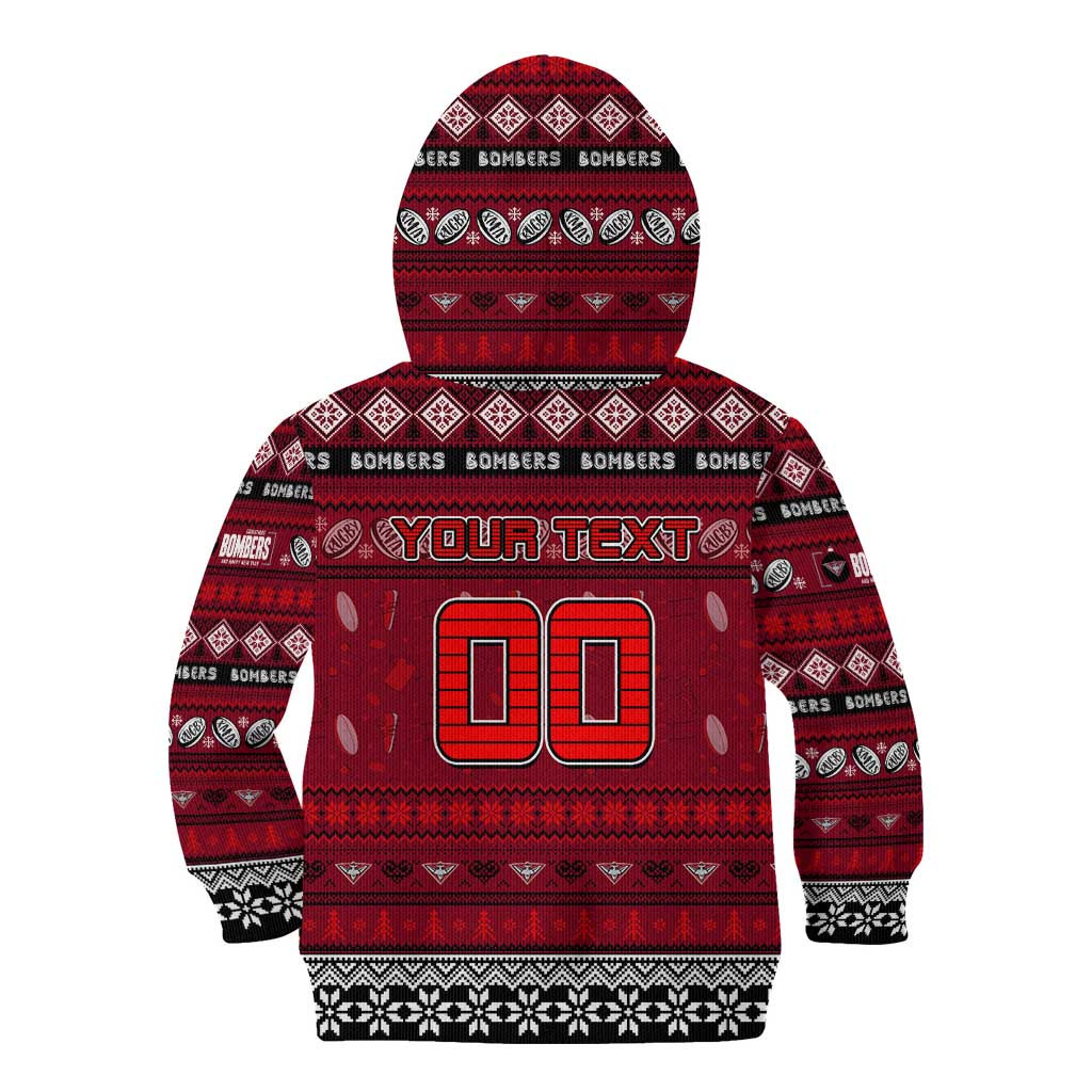 Personalized Bombers Rugby Xmas Kid Hoodie Australia AFL Mascot
