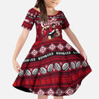 Personalized Bombers Rugby Xmas Kid Short Sleeve Dress Australia AFL Mascot
