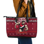 Bombers Football Xmas Leather Tote Bag Australia AFL Mascot
