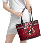 Bombers Football Xmas Leather Tote Bag Australia AFL Mascot