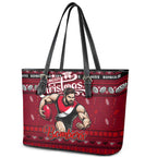 Bombers Football Xmas Leather Tote Bag Australia AFL Mascot