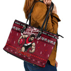 Bombers Football Xmas Leather Tote Bag Australia AFL Mascot