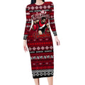 Personalized Bombers Rugby Xmas Long Sleeve Bodycon Dress Australia AFL Mascot