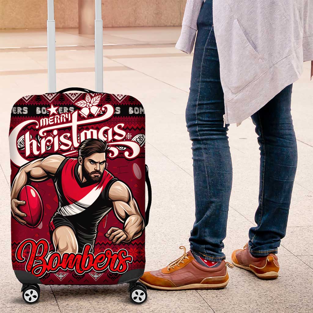 Bombers Football Xmas Luggage Cover Australia AFL Mascot