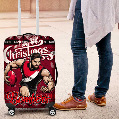 Bombers Football Xmas Luggage Cover Australia AFL Mascot