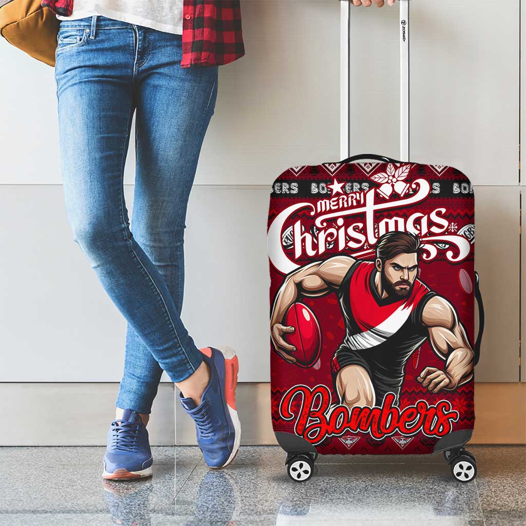 Bombers Football Xmas Luggage Cover Australia AFL Mascot
