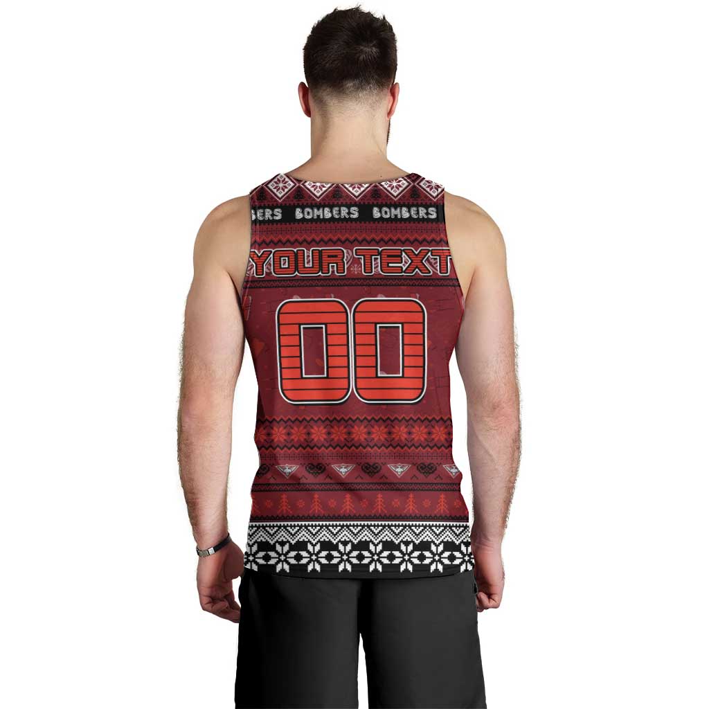 Personalized Bombers Rugby Xmas Men Tank Top Australia AFL Mascot