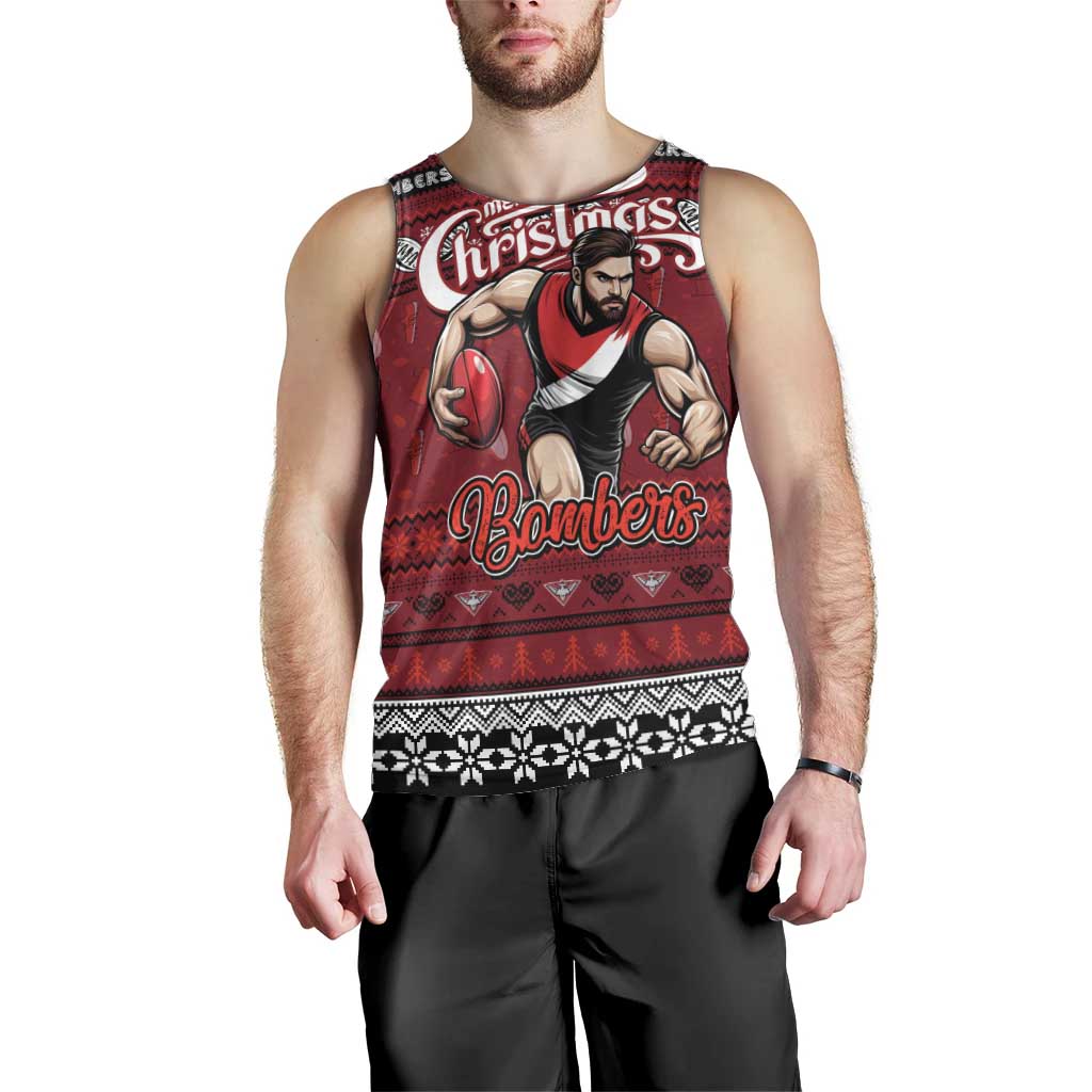 Personalized Bombers Rugby Xmas Men Tank Top Australia AFL Mascot