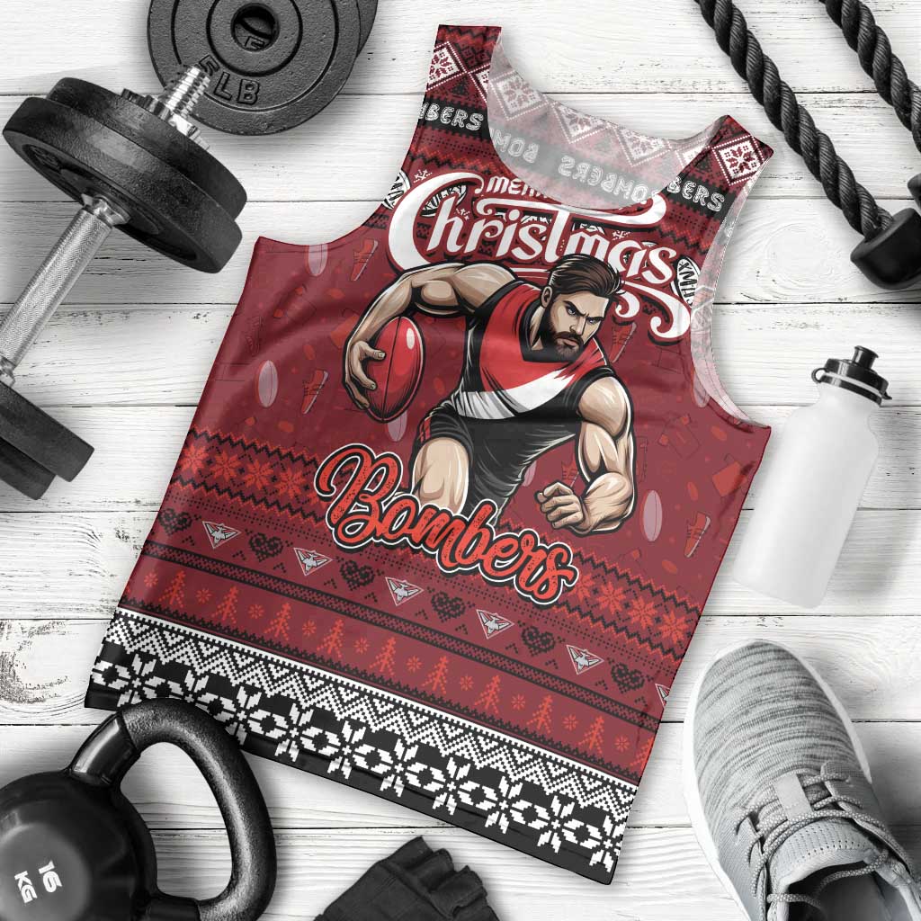 Personalized Bombers Rugby Xmas Men Tank Top Australia AFL Mascot