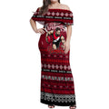 Personalized Bombers Rugby Xmas Off Shoulder Maxi Dress Australia AFL Mascot