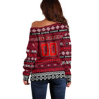 Personalized Bombers Rugby Xmas Off Shoulder Sweater Australia AFL Mascot