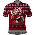 Personalized Bombers Rugby Xmas Polo Shirt Australia AFL Mascot