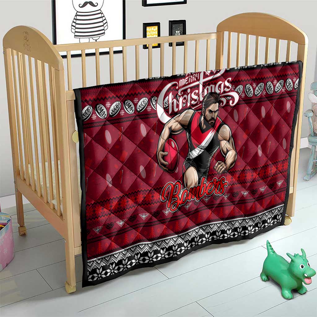 Bombers Football Xmas Quilt Australia AFL Mascot