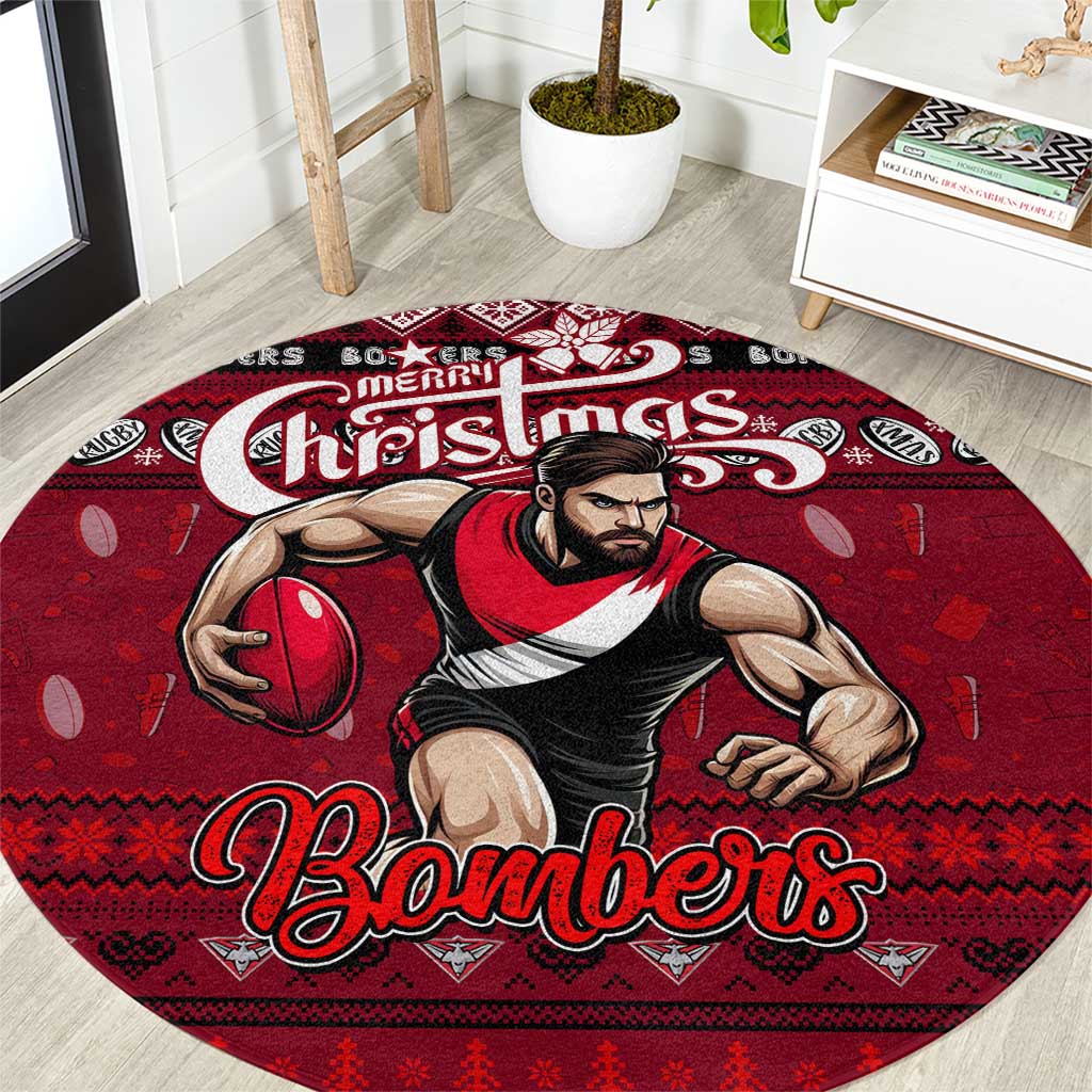 Bombers Football Xmas Round Carpet Australia AFL Mascot
