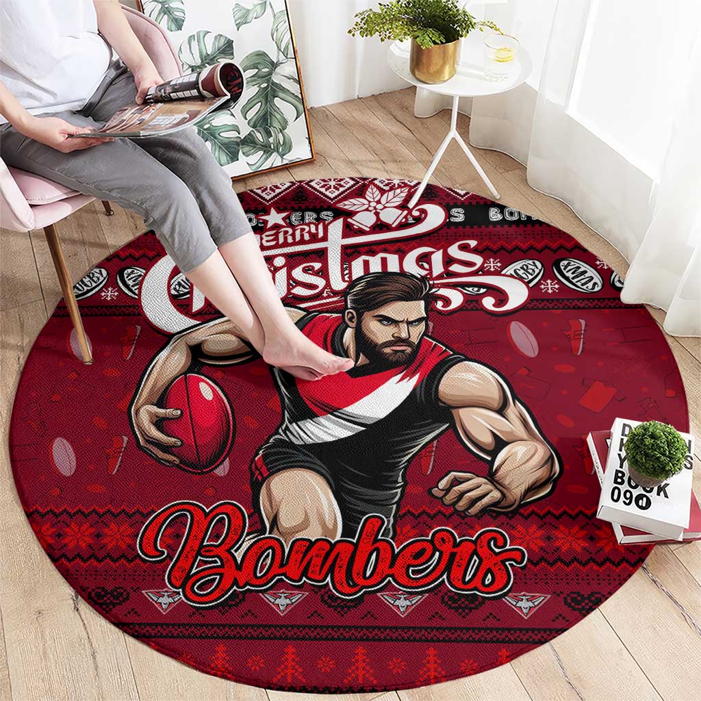 Bombers Football Xmas Round Carpet Australia AFL Mascot