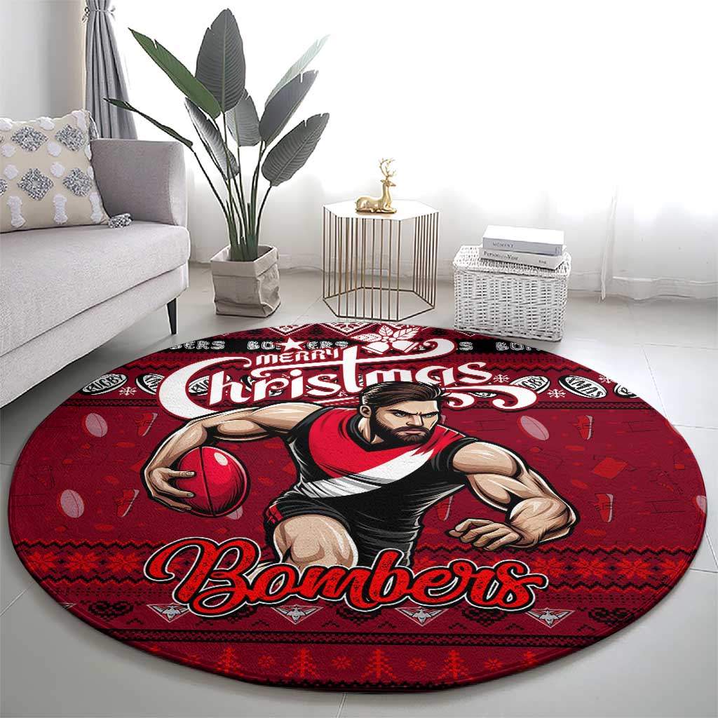Bombers Football Xmas Round Carpet Australia AFL Mascot