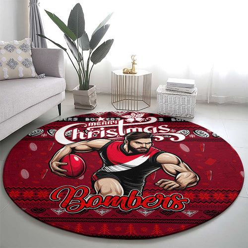 Bombers Football Xmas Round Carpet Australia AFL Mascot