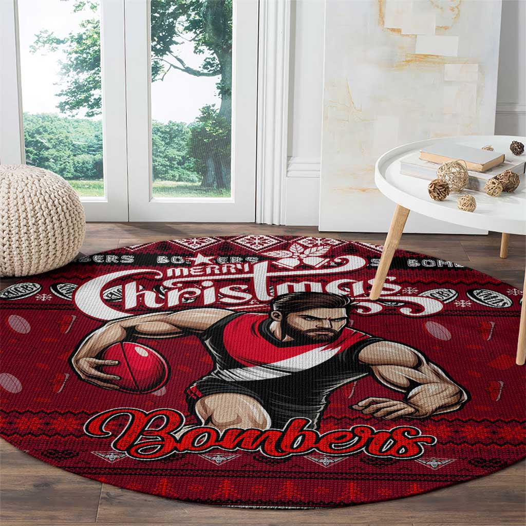 Bombers Football Xmas Round Carpet Australia AFL Mascot