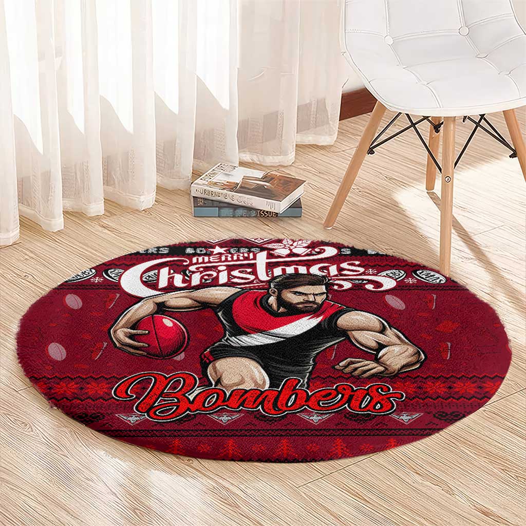 Bombers Football Xmas Round Carpet Australia AFL Mascot