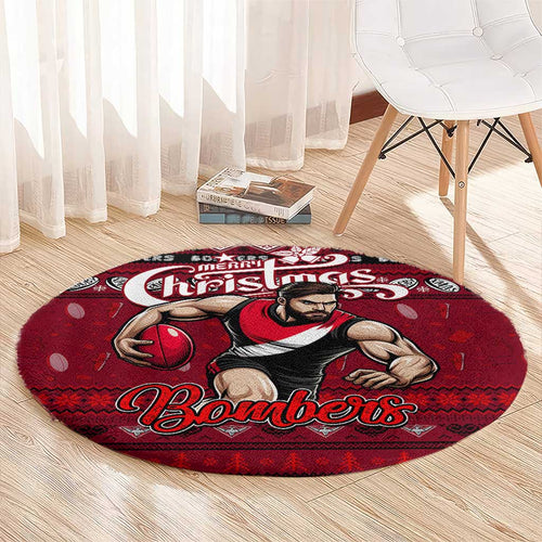 Bombers Football Xmas Round Carpet Australia AFL Mascot