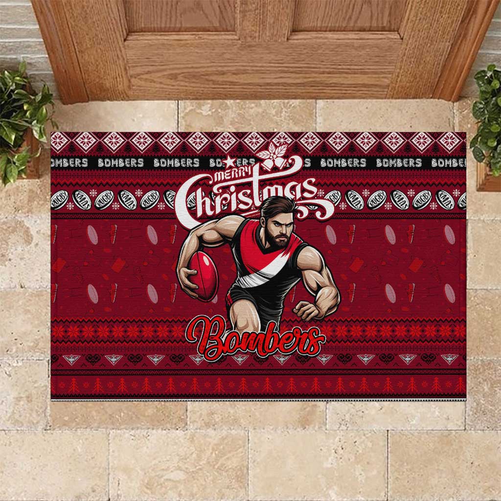 Bombers Football Xmas Rubber Doormat Australia AFL Mascot