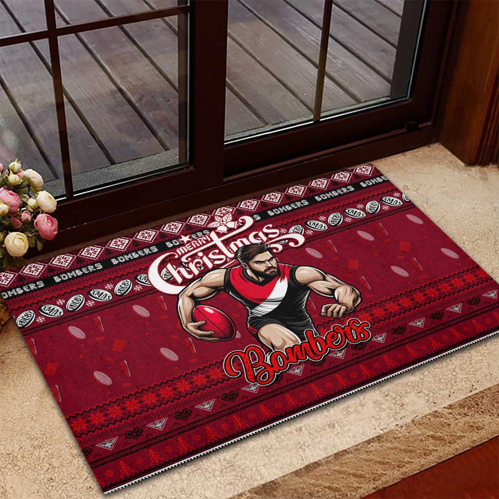 Bombers Football Xmas Rubber Doormat Australia AFL Mascot