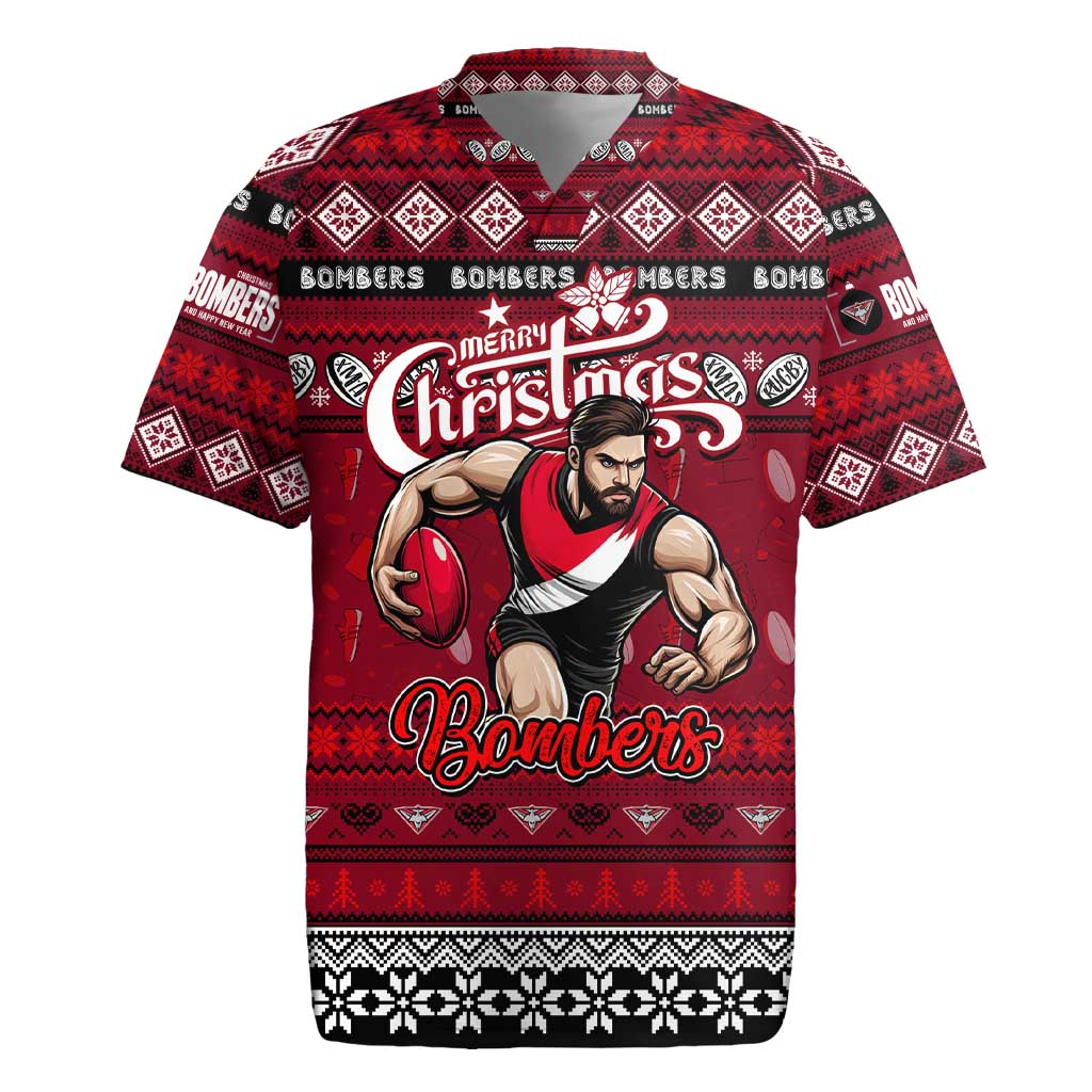 Personalized Bombers Rugby Xmas Rugby Jersey Australia AFL Mascot