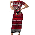 Personalized Bombers Rugby Xmas Short Sleeve Bodycon Dress Australia AFL Mascot