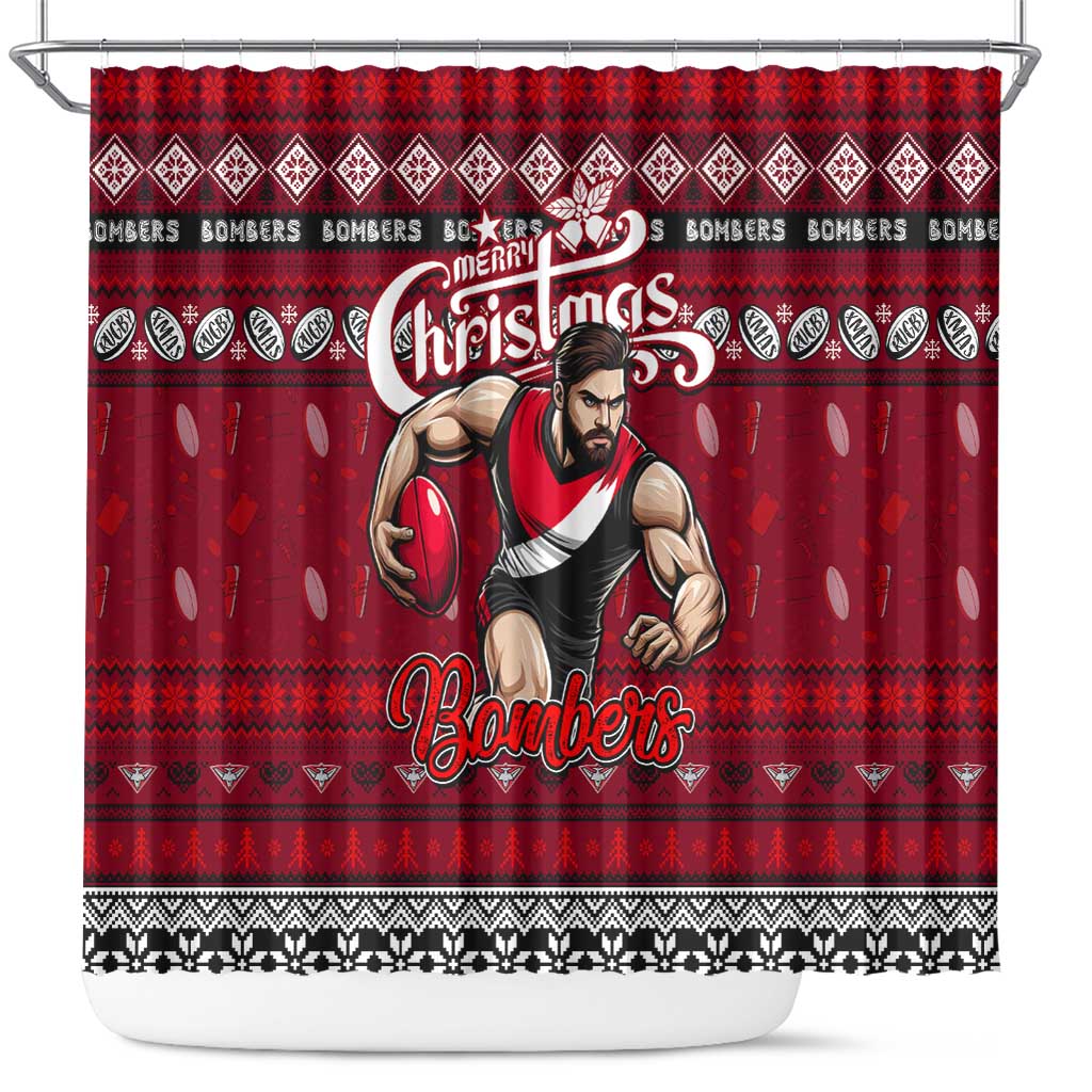 Bombers Football Xmas Shower Curtain Australia AFL Mascot